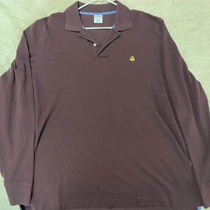 MENS LONG SLEEVE SHIRT. BROOKS BEOTHERS. BURGUNDY. AIZE XXL